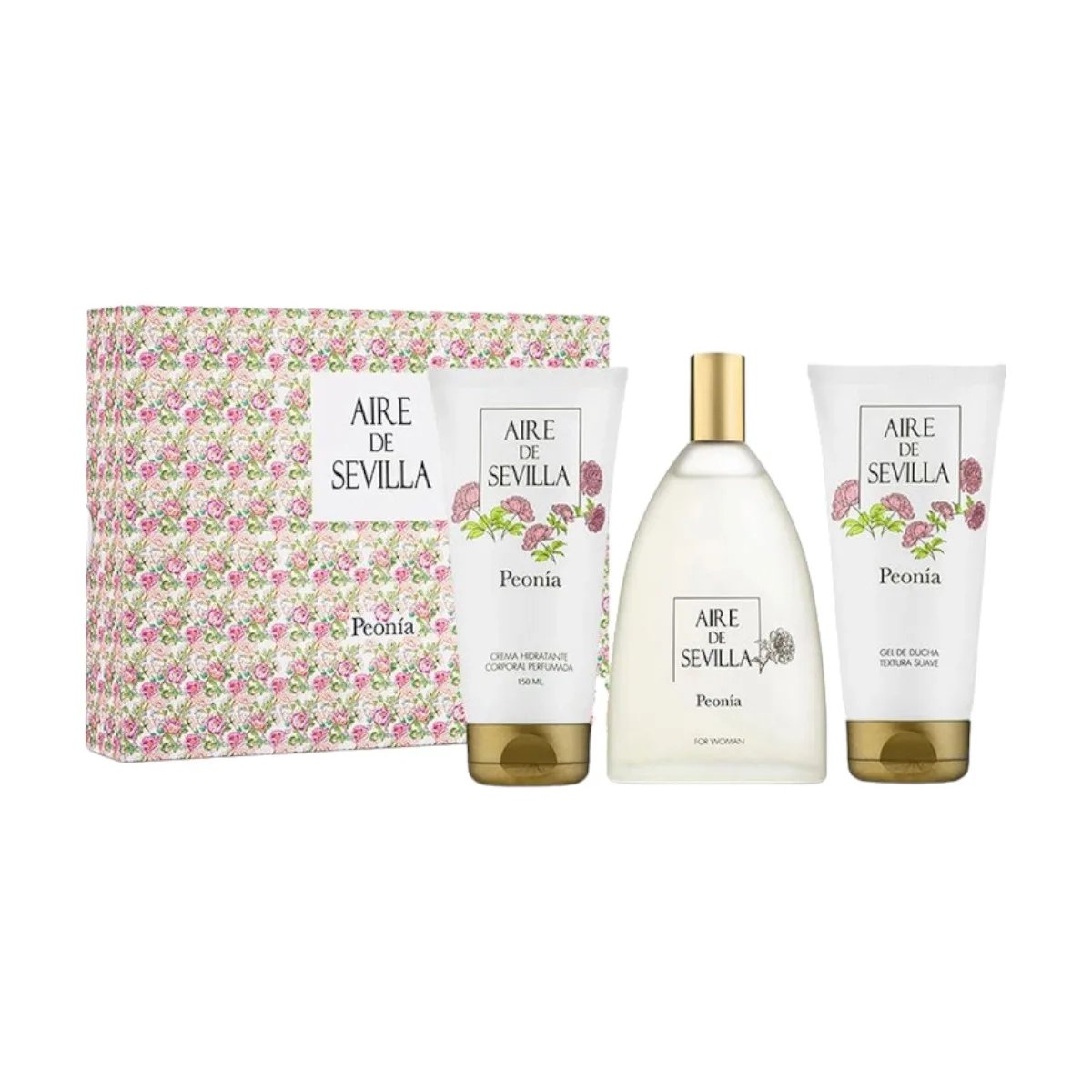 AIRE DE SEVILLA Estuche de cosmética para mujer con Perfume Gel de ducha suave y Crema Hidratante