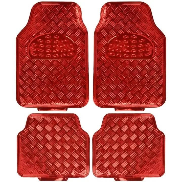 Alfombrillas Universal de Coche Antideslizantes Diseño Metálico- Juego De 4 Piezas de Alfombrillas