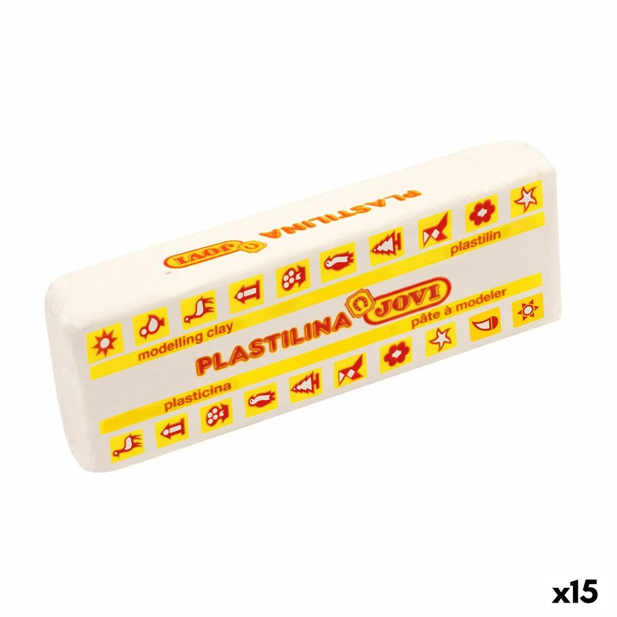 Barritas de Plastilina Jovi School 150 g Blancas (15 Piezas)