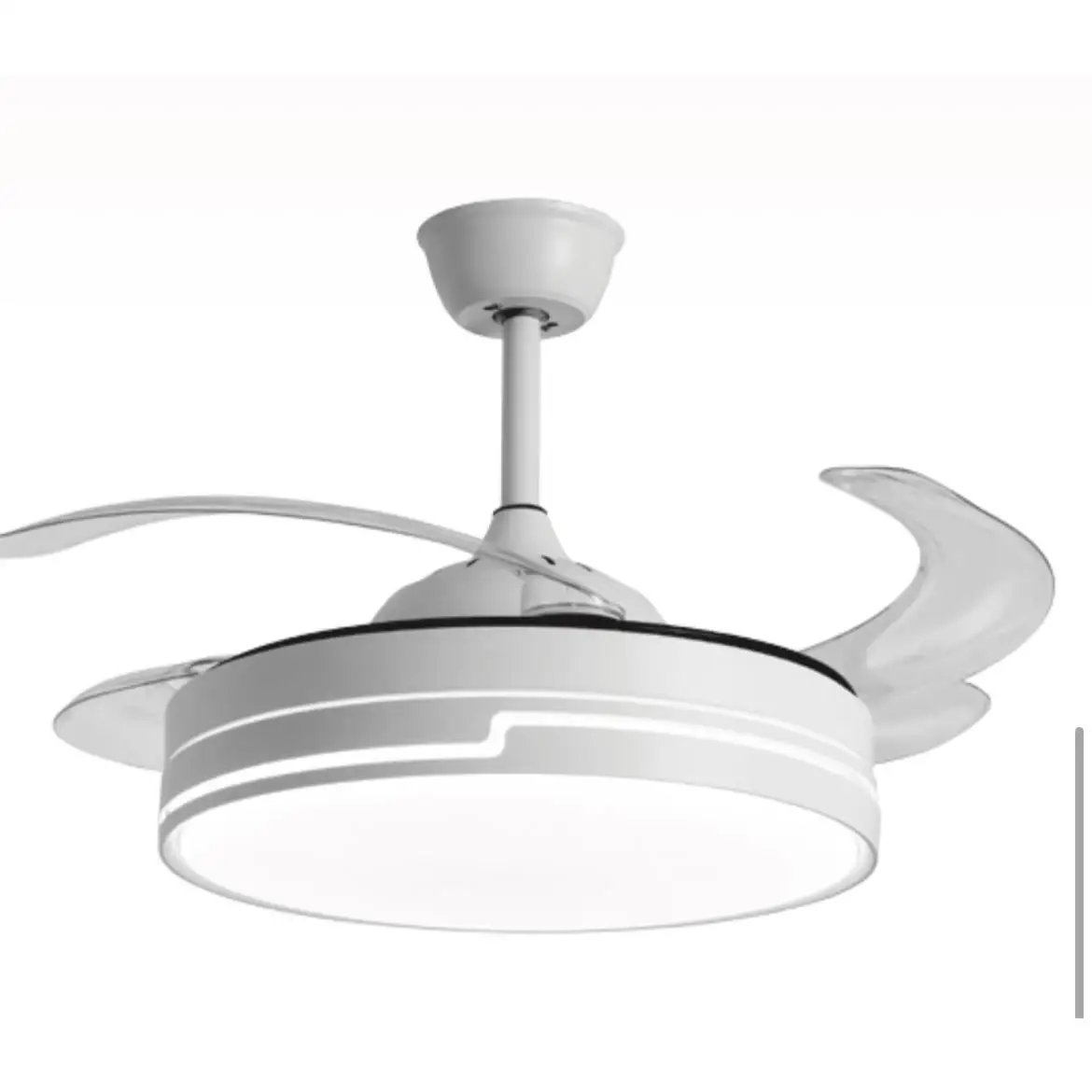 BEL AIR HOME - Ventilador de Techo ROBIN con Aspas Desplegables, Luz LED Personalizable y Motor DC