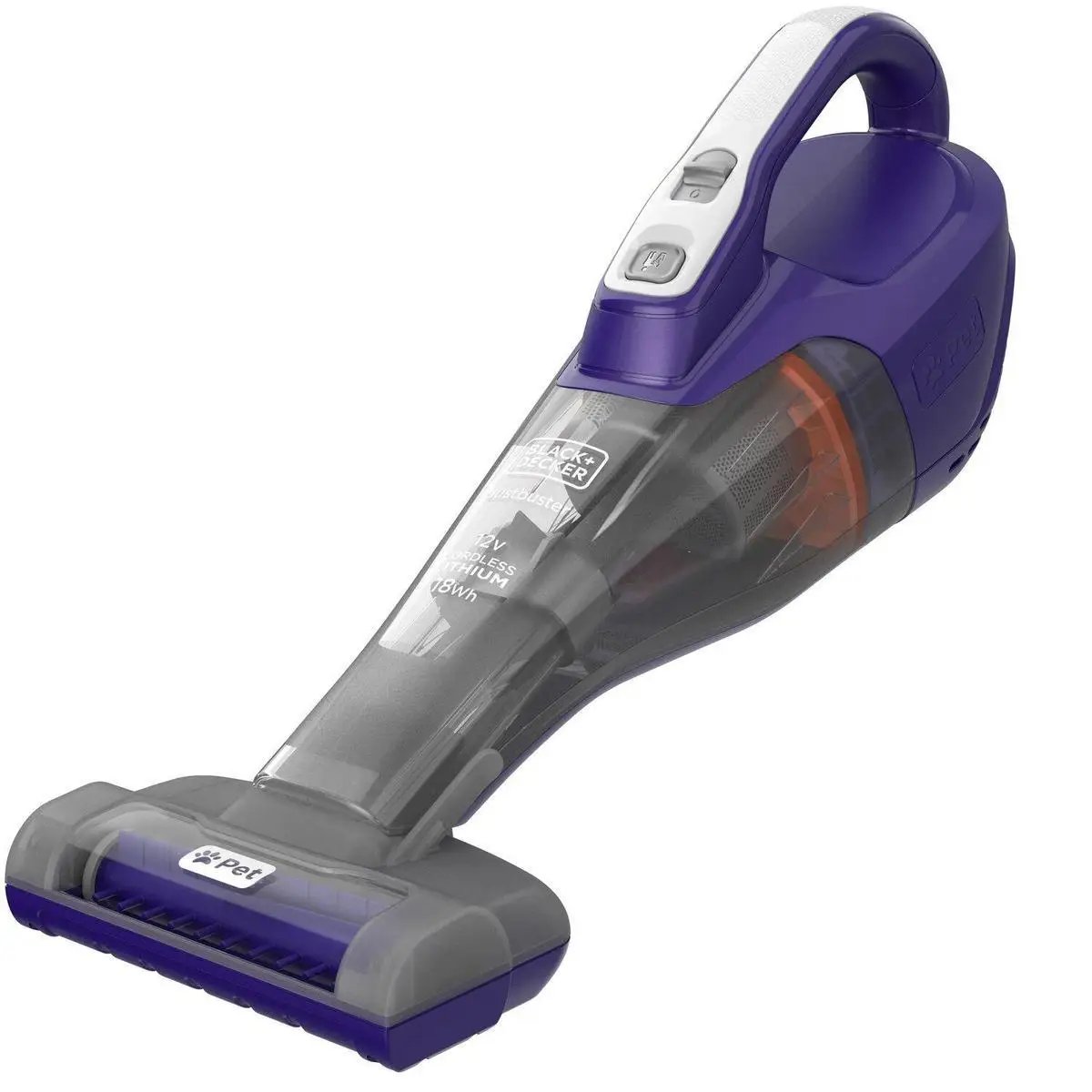 Black and Decker Aspirador de mano para mascotas con accesorios. DVB315JP-QW, Potencia 12V y batería
