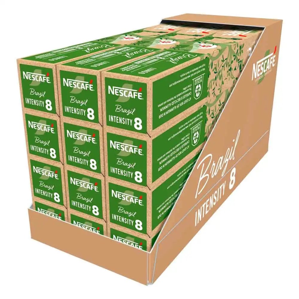 Brazil Lungo Nescafé. 120 cápsulas de Aluminio (12 tubos de 10 cafés) Formato ahorro 7630477880183