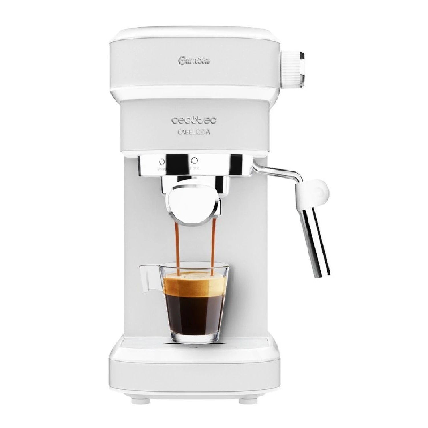 Cafetera Express Cafelizzia 790 White.Sistema de rápido Calentamiento, 20 Bares, Modo Auto para 1 y