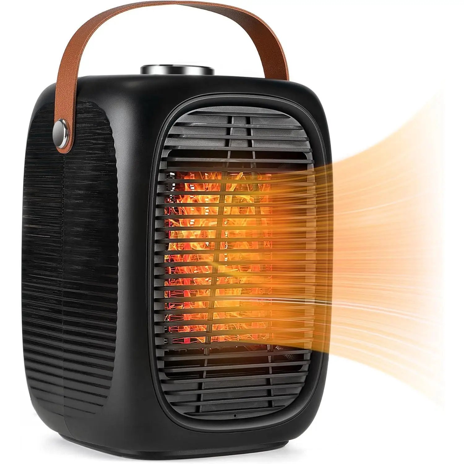 Calefactor 1500W, Radiador Eléctrico Bajo Consumo Protección contra Sobrecalentamiento y Vuelco, 3