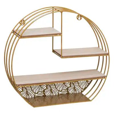 Factory Cuadros Estante de Pared Metal Dorado 40x10x36cm - Decorativo