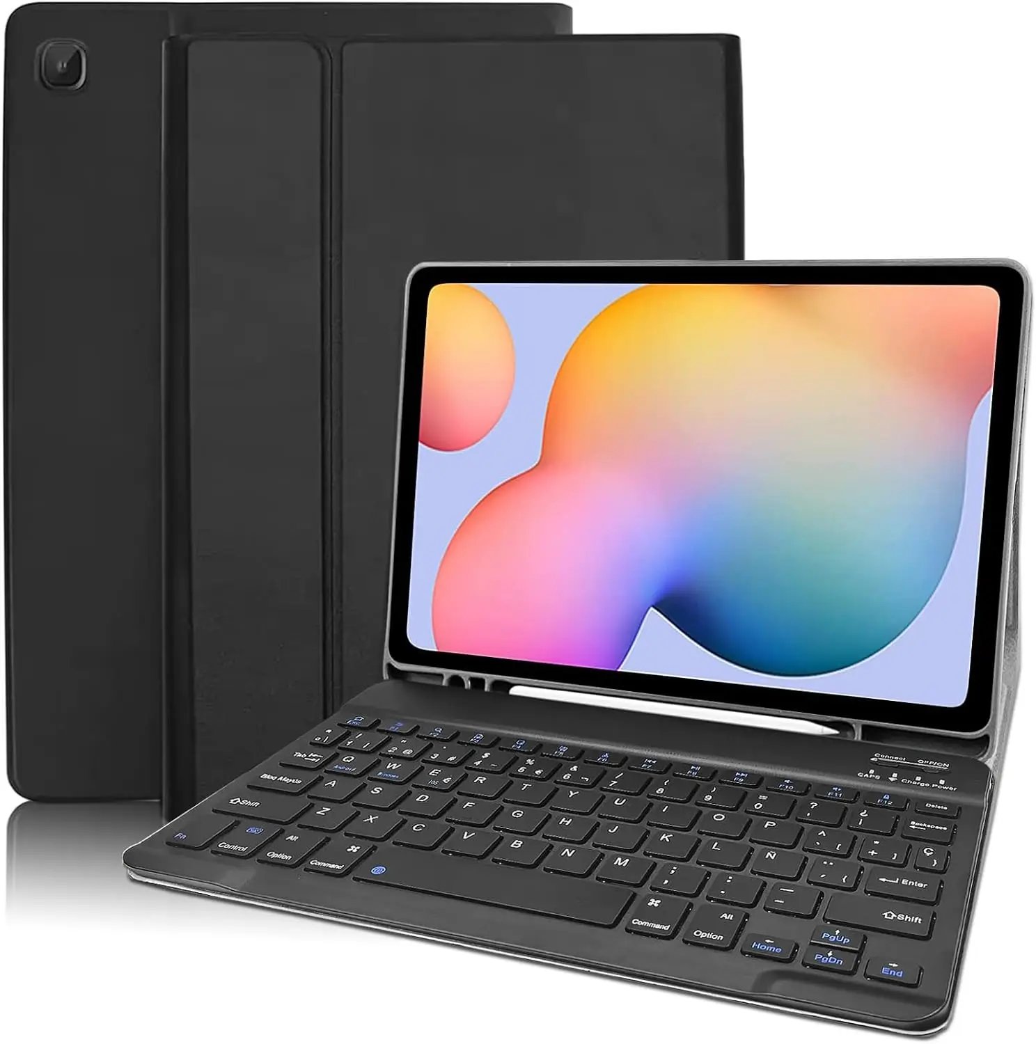FGNS Funda con Teclado Español Ñ Inalámbrico Bluetooth para iPad 10.2” 9th Gen 2021/8th Gen 2020/7th