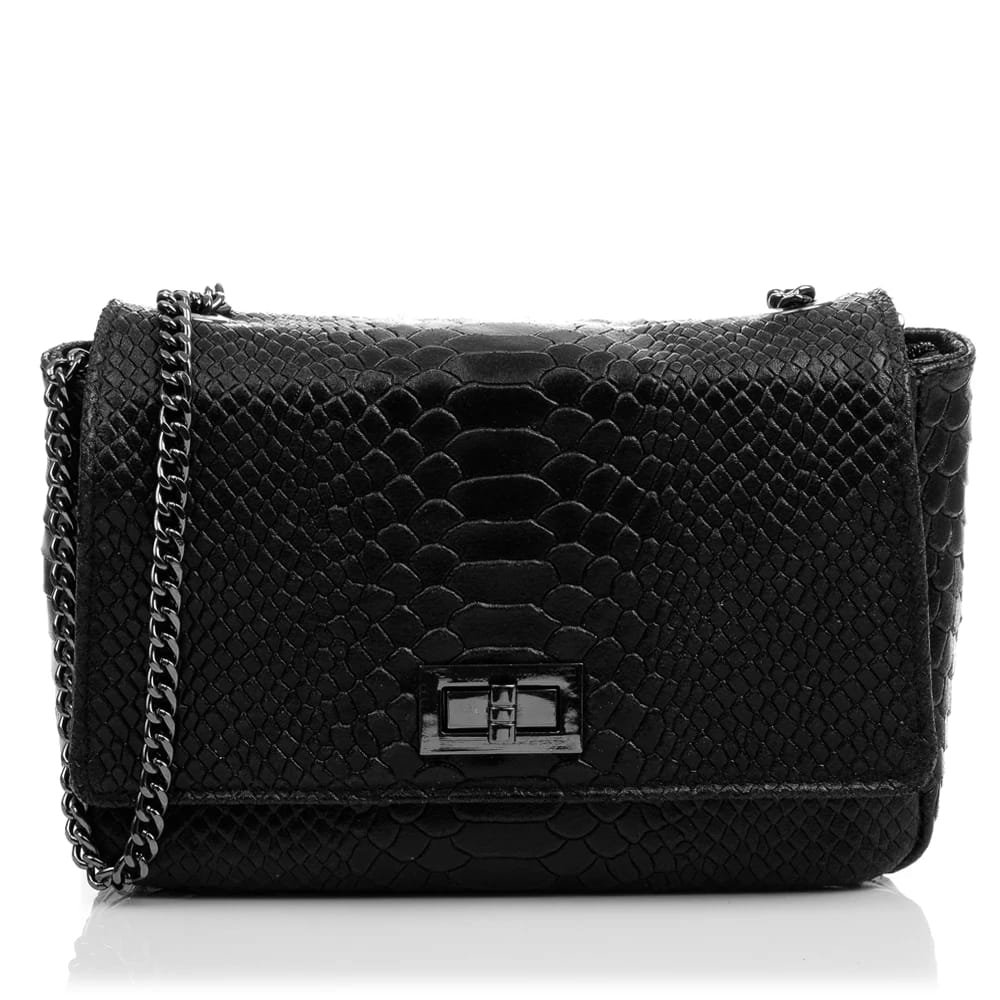 Firenze Artegiani. Dalida Bolso bandolera Mujer.Piel auténtica Gamuza Grabado Serpiente . Made in