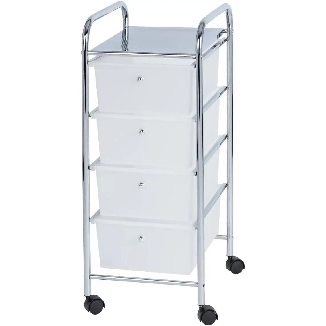 GREATOOL Carrito Auxiliar con Ruedas, Estantería Baño de 3 Cajones y 4 Cajones con Ruedas, Carrito