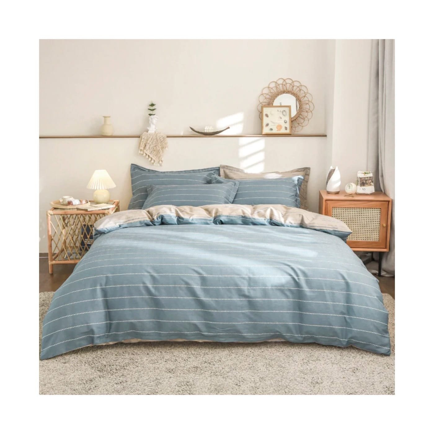 Juego Funda Nórdica Aleatorio 100%Poliester, Modelo Aleatorio. Ropa de Cama de 3 Piezas 1 Bajera, 1