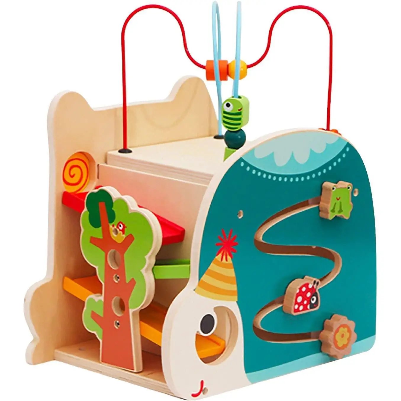 Juguetes de Madera con 2 Coche Cubo de Habilidades motoras 6 en 1 Juguete Montessori Juguete para