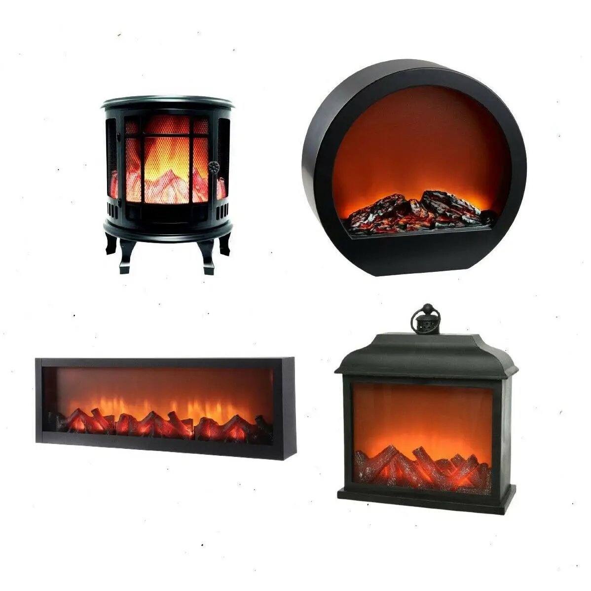 Maxia Market - Chimenea artificial con luz led para decoración hogar casa interior navidad