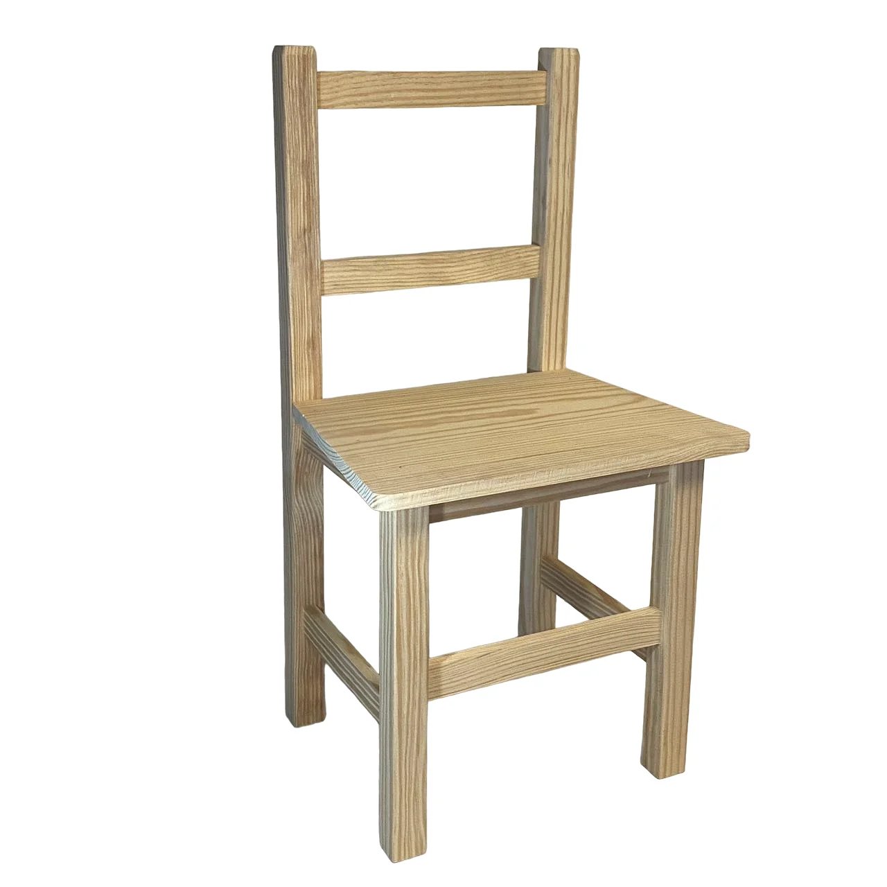 Maxia Market Silla de Niño de Madera Natural con Respaldo y Estabilidad