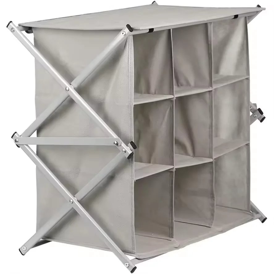 Organizador Multiuso de 9 Compartimentos de Tejido y Estructura de Metal Resistente para una