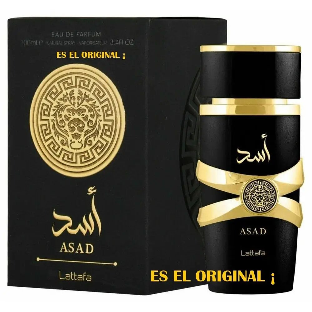Perfume arabe hombre lattafa Asad, colonia de moda, formato grande 100ml. Envase decorativo bonito