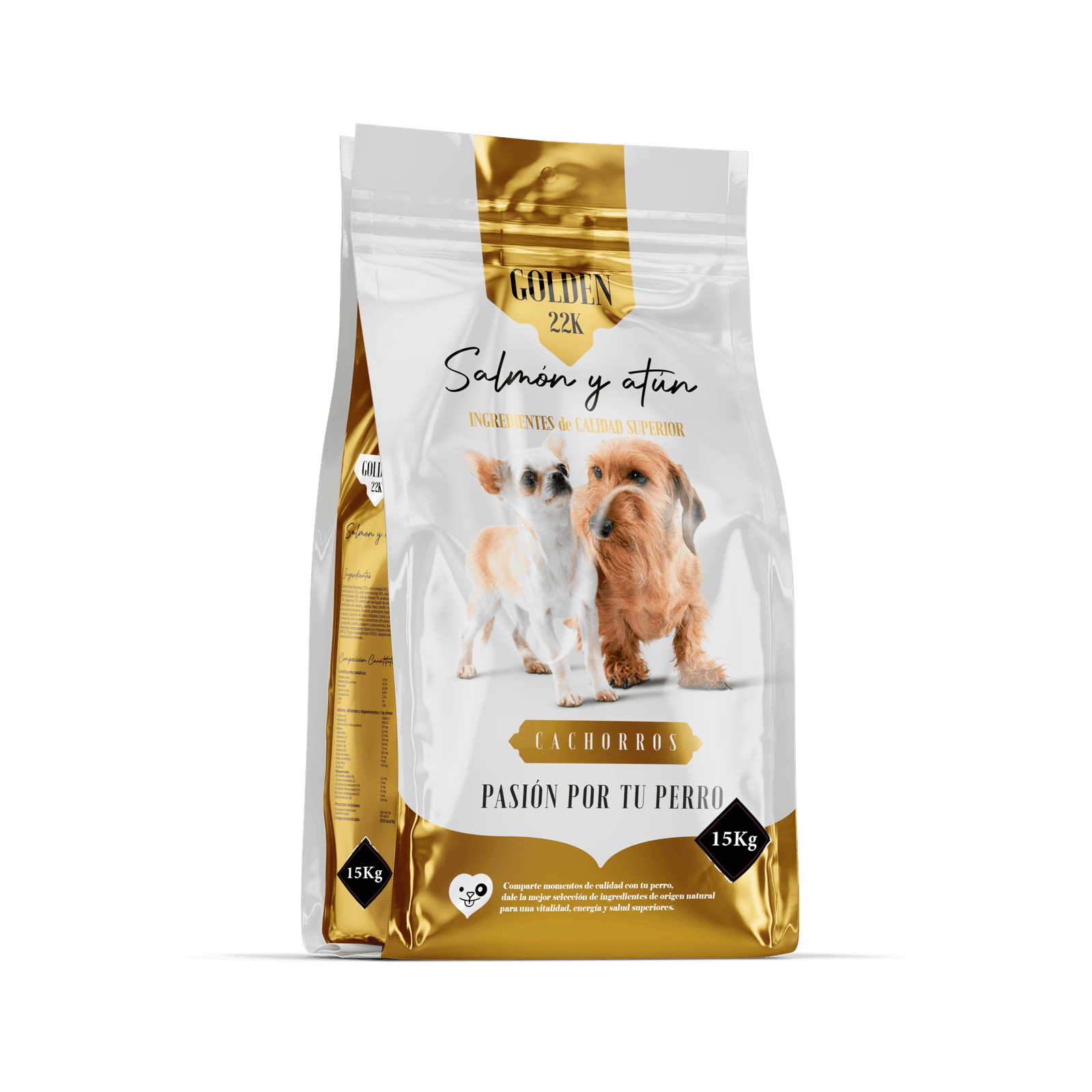Pienso Golden 22k Salmón y Atún para Perros Cachorros - Alimento Rico en Omega 3 y 6 - Comida Seca