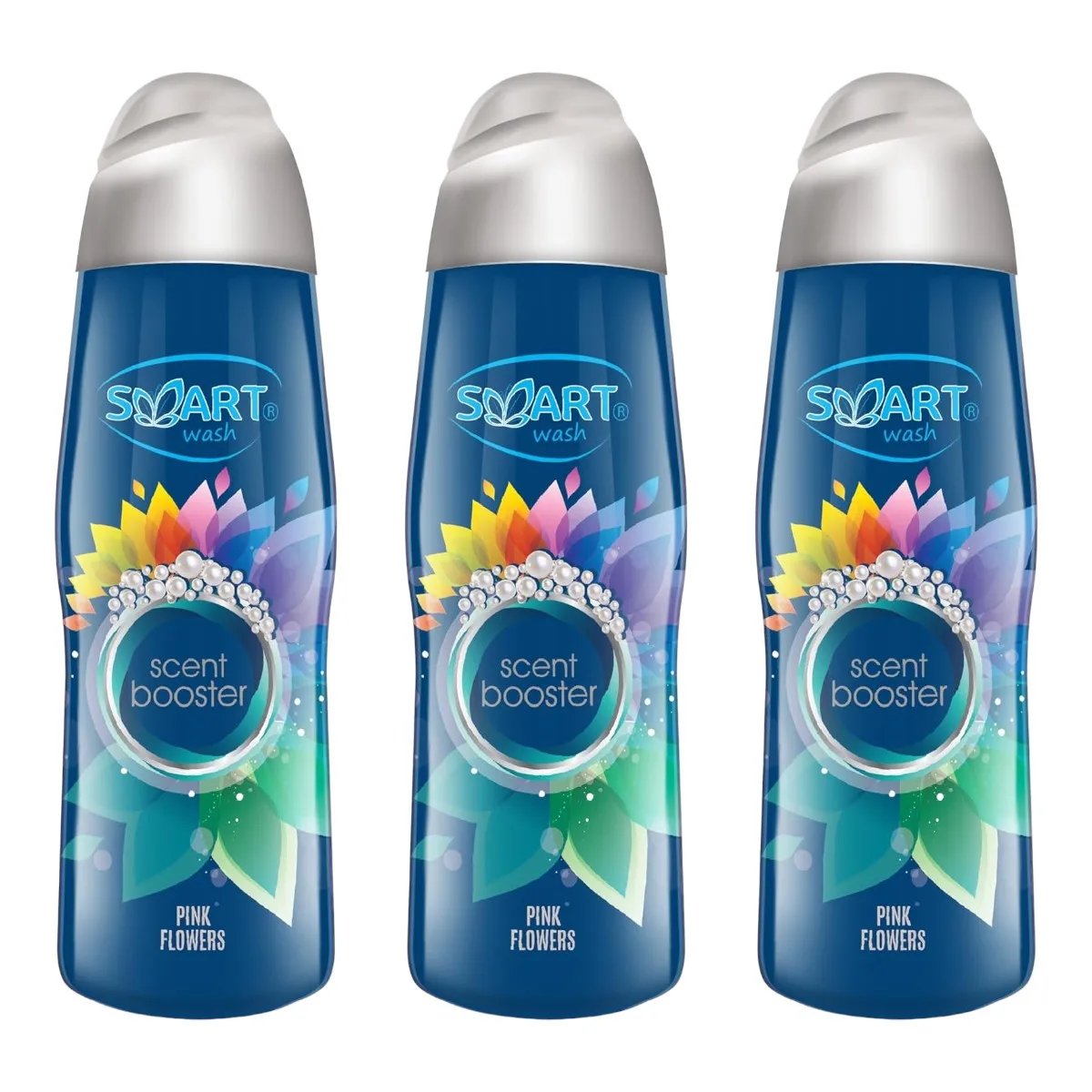 SMART Wash Wash Pack de 3 botes de Perlas aromáticas para ropa sucia fácil de usar aroma a flores