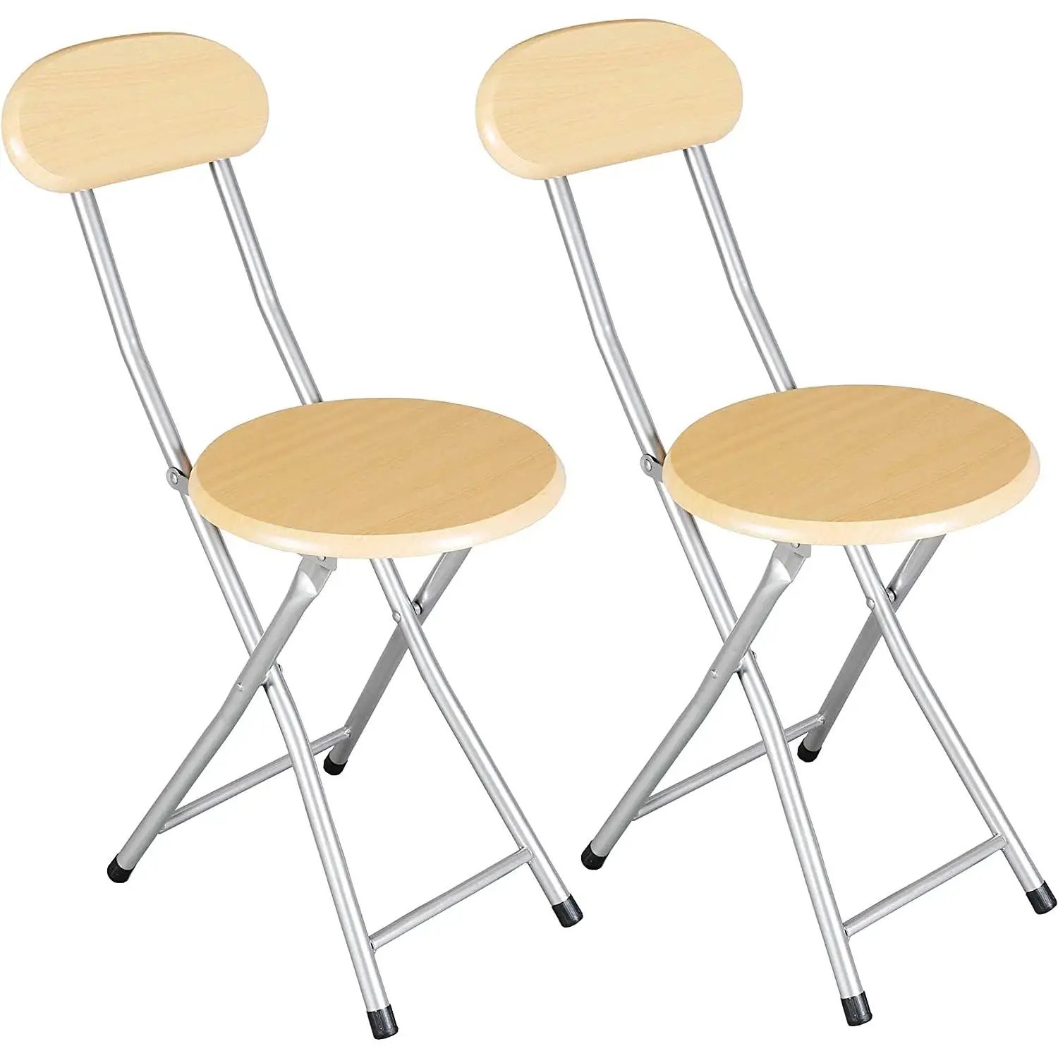 Taburetes Plegables de Cocina - Silla Plegable de Metal y Madera - Silla Apta para Interior y