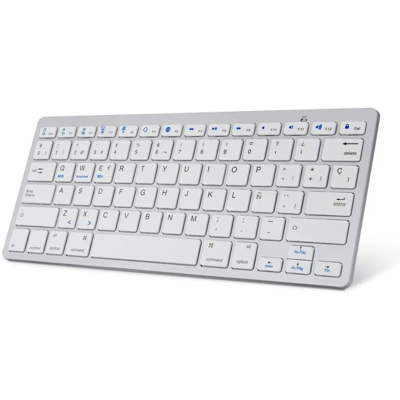 Teclado Bluetooth Español, Teclado Inalámbrico Portátil para iPhone de iOS, iPad, Samsung, Huawei,