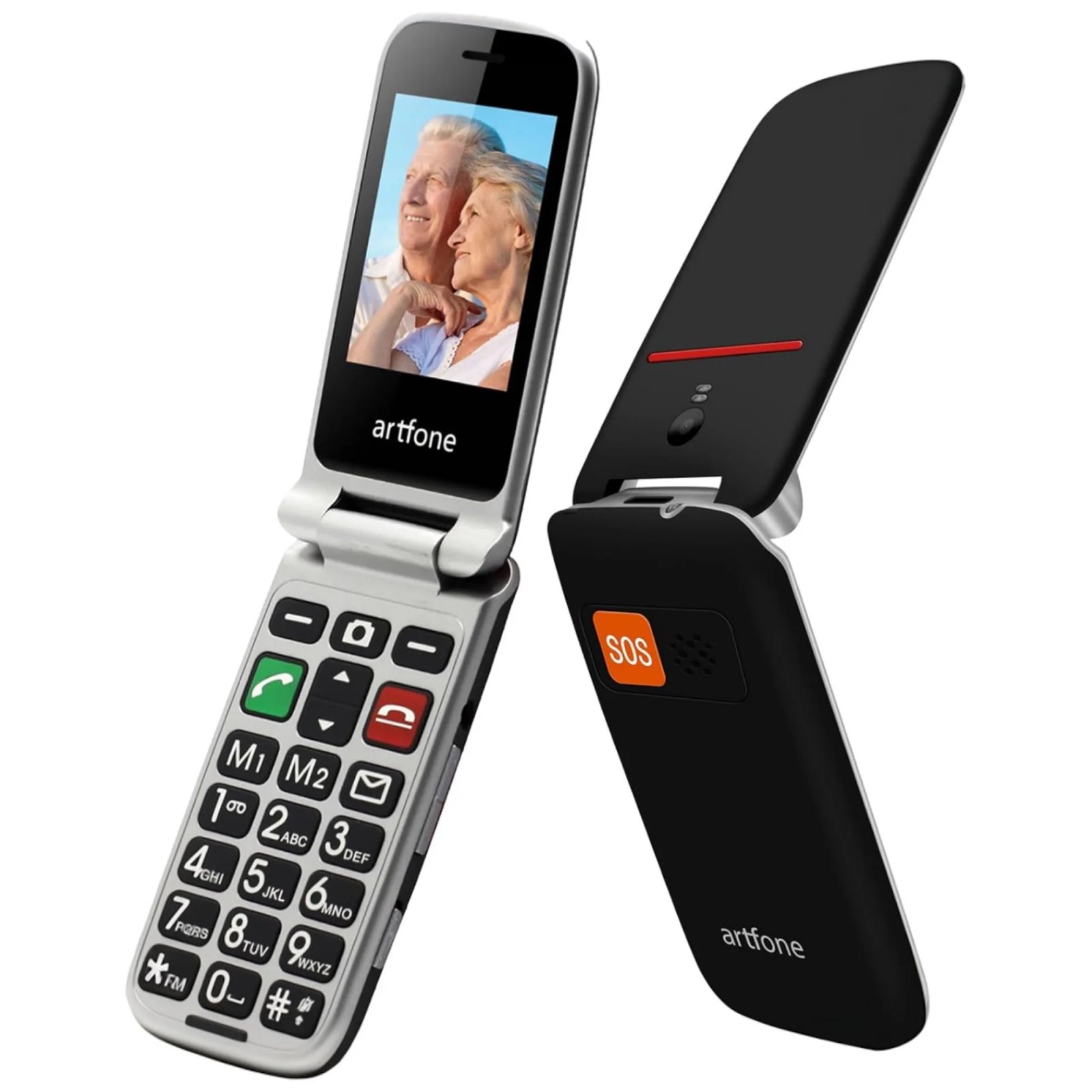 Teléfono Móvil para Personas Mayores Teclas Grandes con Tapa Pantalla de 2,4 Pulgadas Tecla de