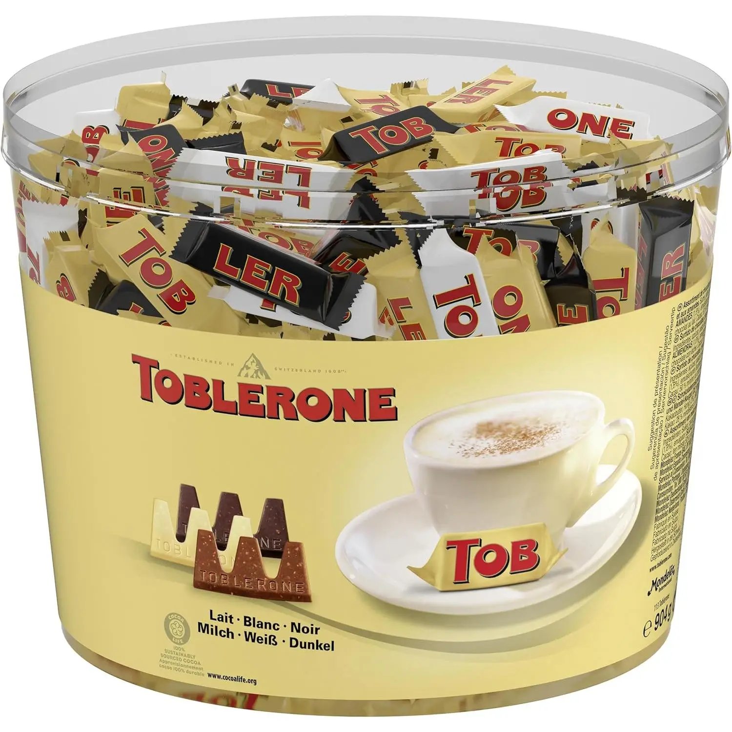Toblerone Mini Surtido - 103 Unidades - Toblerone Mini Chocolate Suizo Mix de Sabores: Chocolate con