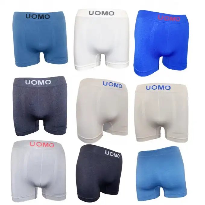 Uomo Boxer Hombre Colores Lisos Pack 6 - Diseño Sin Costuras - Máximo Confort