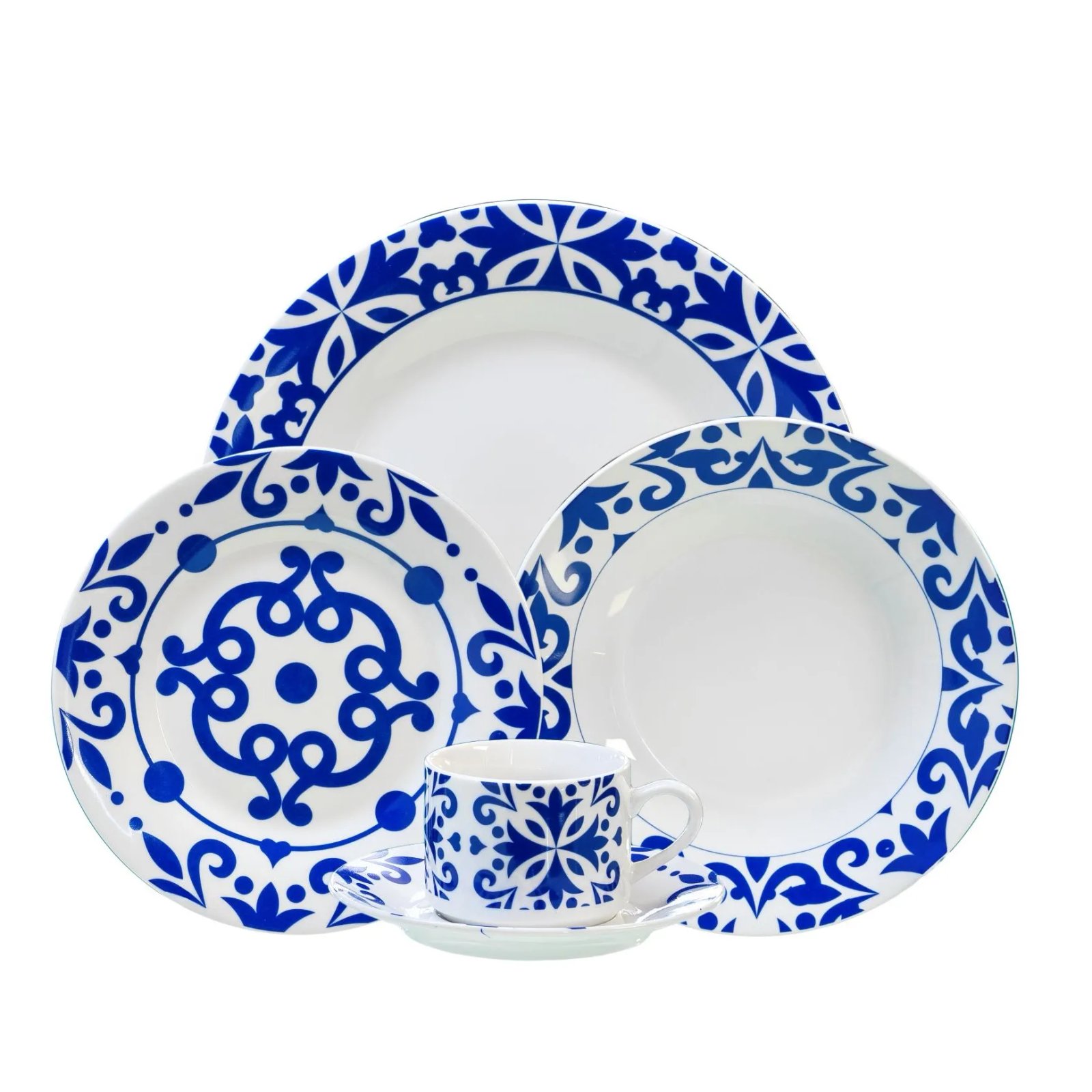 Vajilla de porcelana de 6 servicios 30 piezas, con un diseño elegante para su mesa. Apto para