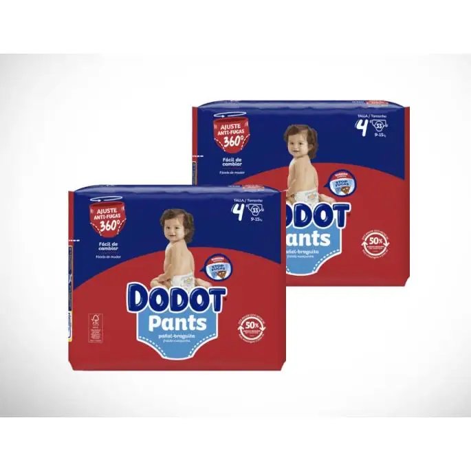 Varios Dodot Pack de 2 Pañal Pants T-4 9-15KG 33 Unidades - Absorción Duradera total 66u