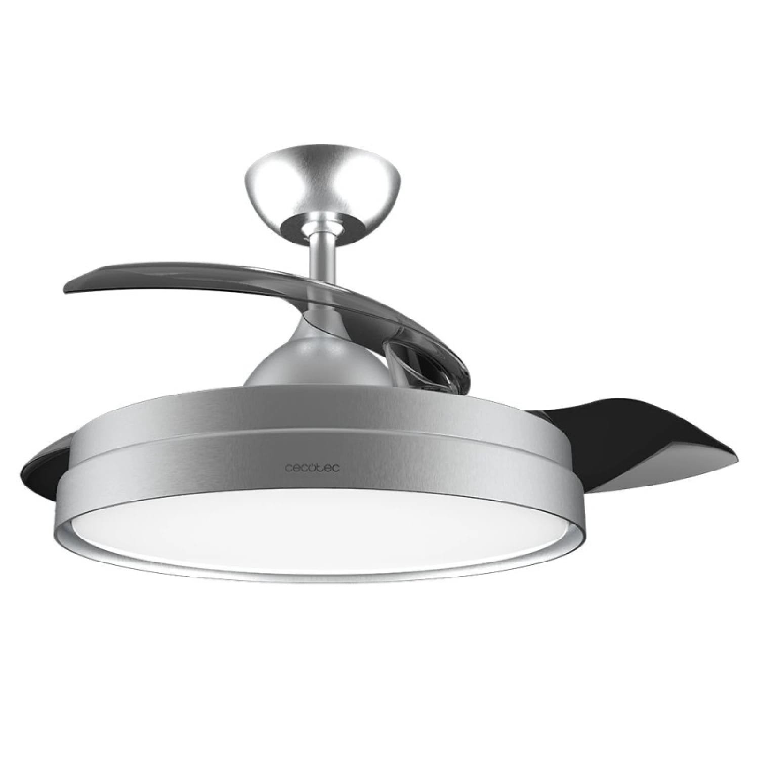 Ventilador de Techo con Aspas Retráctites y Lámpara EnergySilence Aero 4280 Invisible Steel. 40 W,