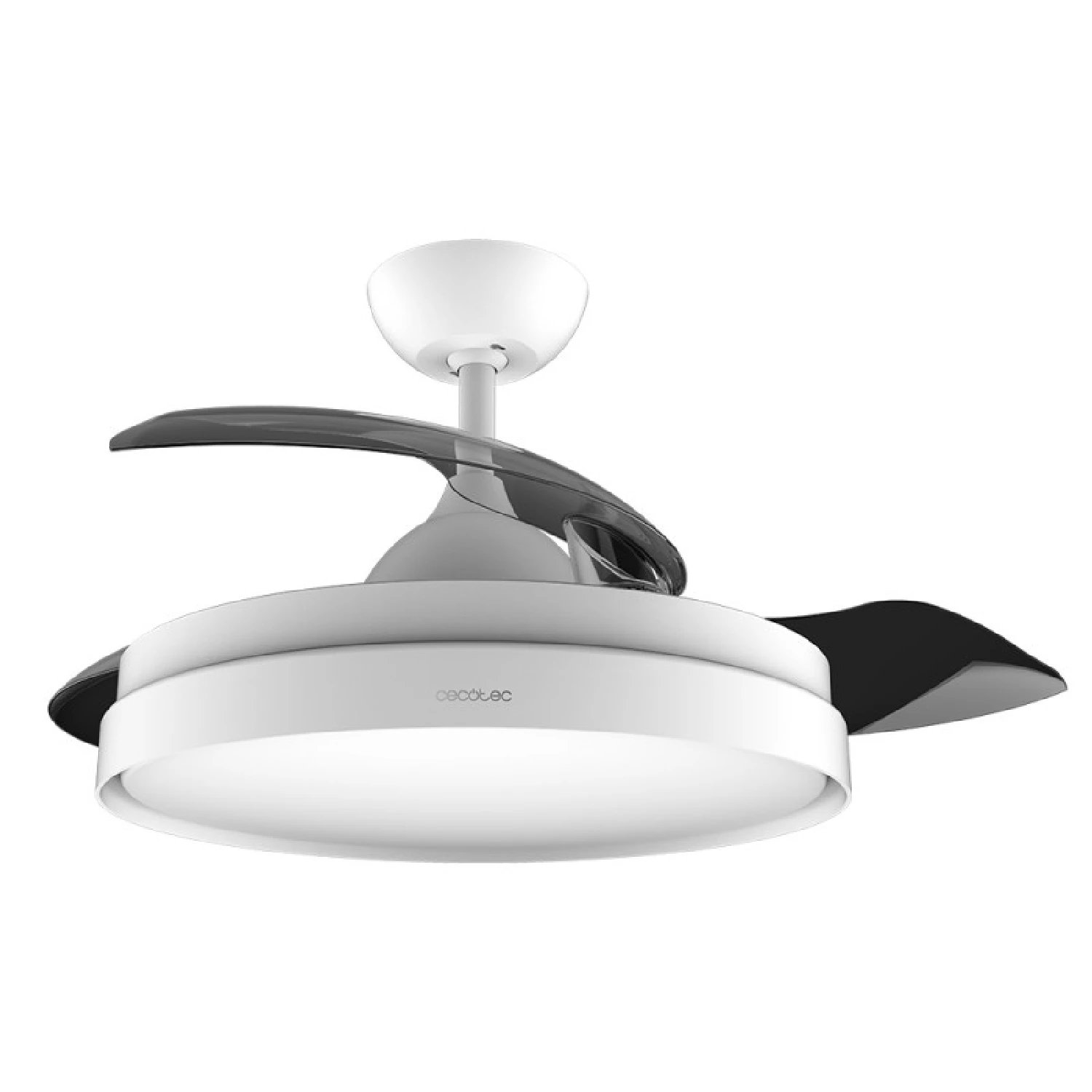 Ventilador de Techo con Aspas Retráctites y Lámpara EnergySilence Aero 4280 Invisible White. 40 W,