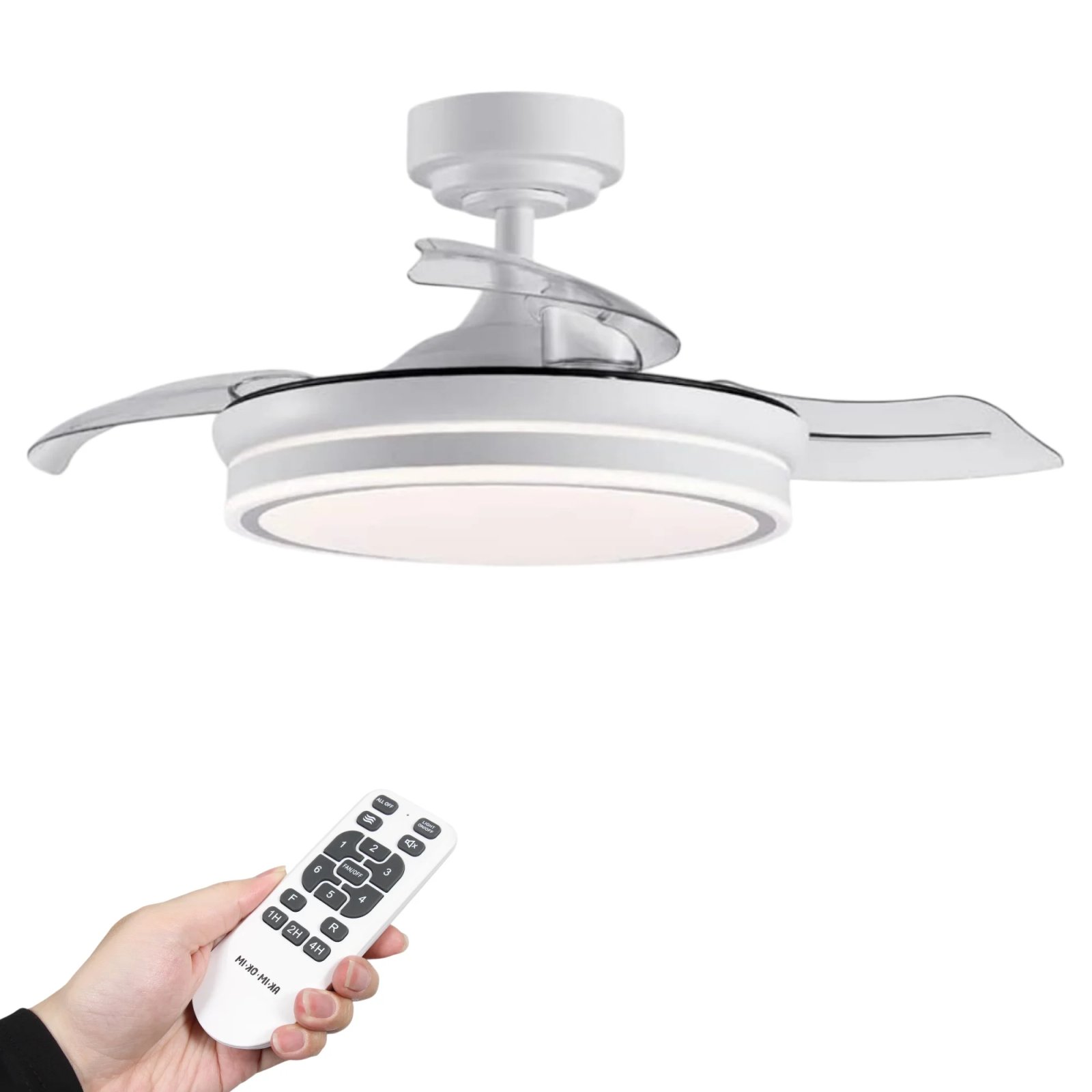 Ventilador de techo con luz LED 36W Blanco en 3 Temperaturas de Luz con Mando a Distancia -Motor DC