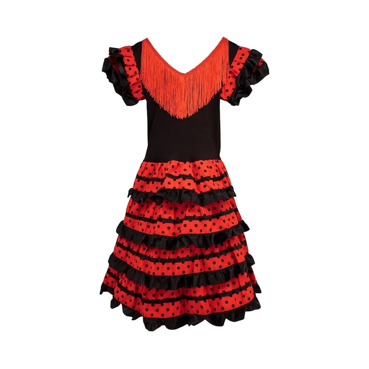 Vestido sevillana Adulto para Feria de Abril, Vestido Flamenco Andaluz, Vestido Rojo para Disfraz de
