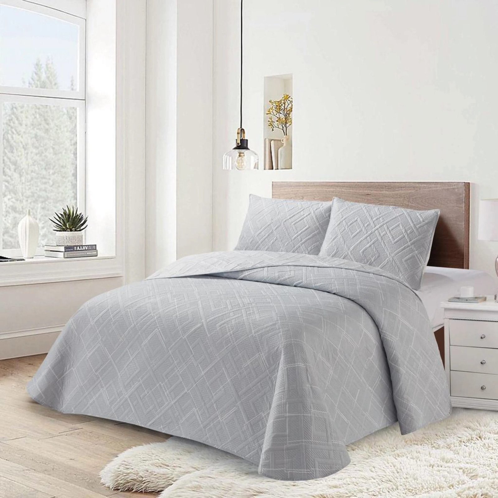Vivid Torral - Colcha Bouti Verano Alaska Gris Estampada Reversible + Fundas De Cojines* Poliéster,