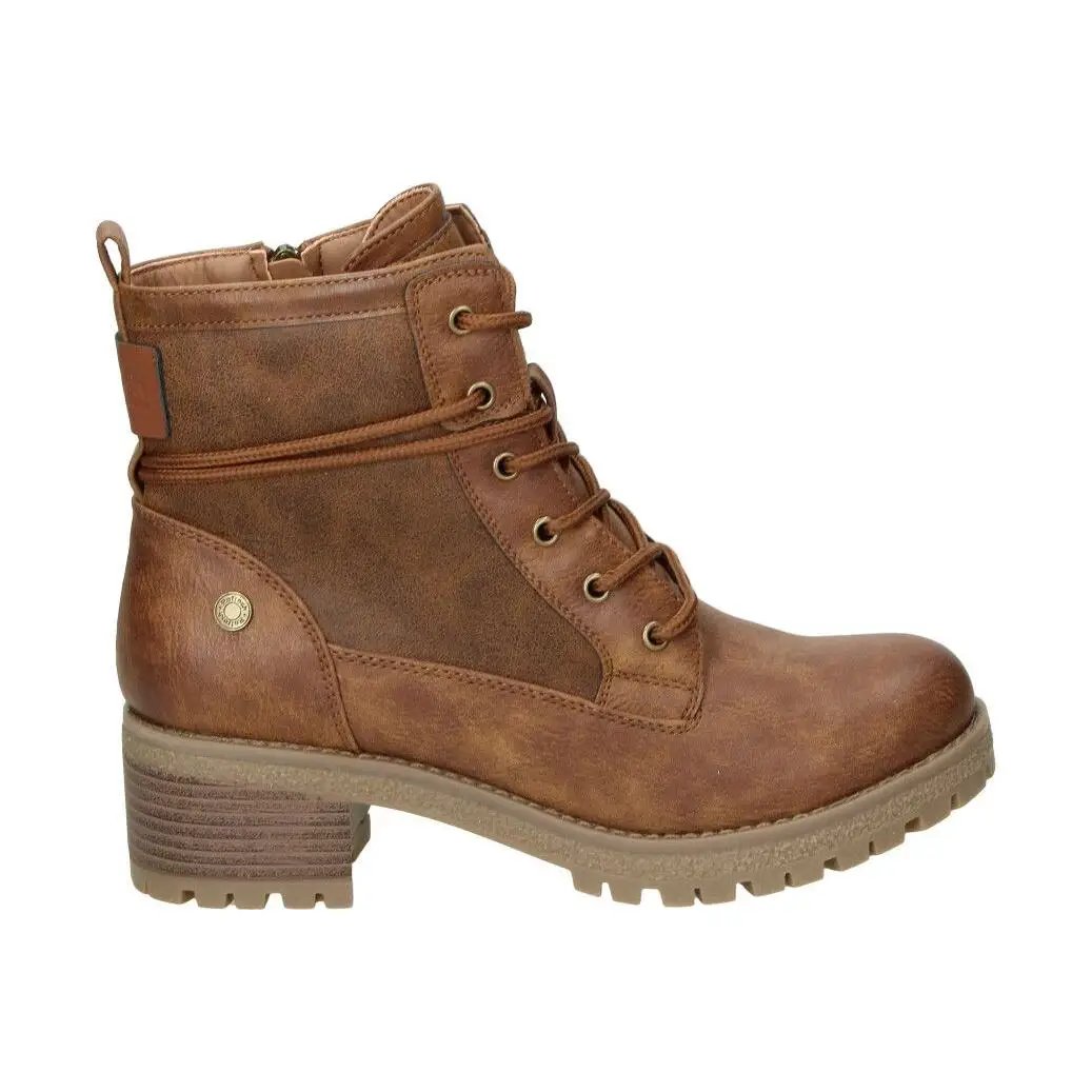 XTI | Botines de Tacón XTI para Mujer – Botines de Invierno en Color Camel – Botines con Cierre de