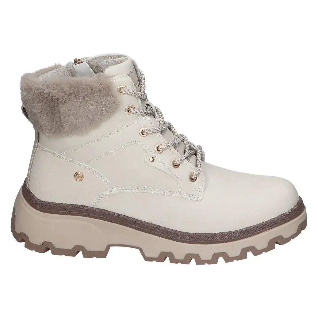 XTI | Botines XTI para Mujer – Botines de Invierno en Color Hielo – Botín con Cierre de Cordones y