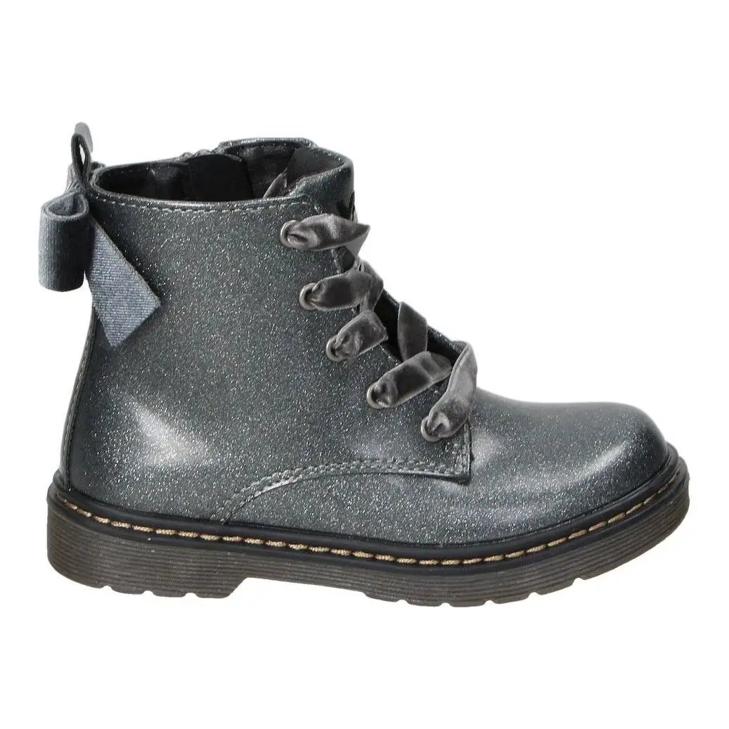 XTI | Botines XTI para Niña – Botín en Color Plomo con Detalle de Lazo – Botines con Cierre de