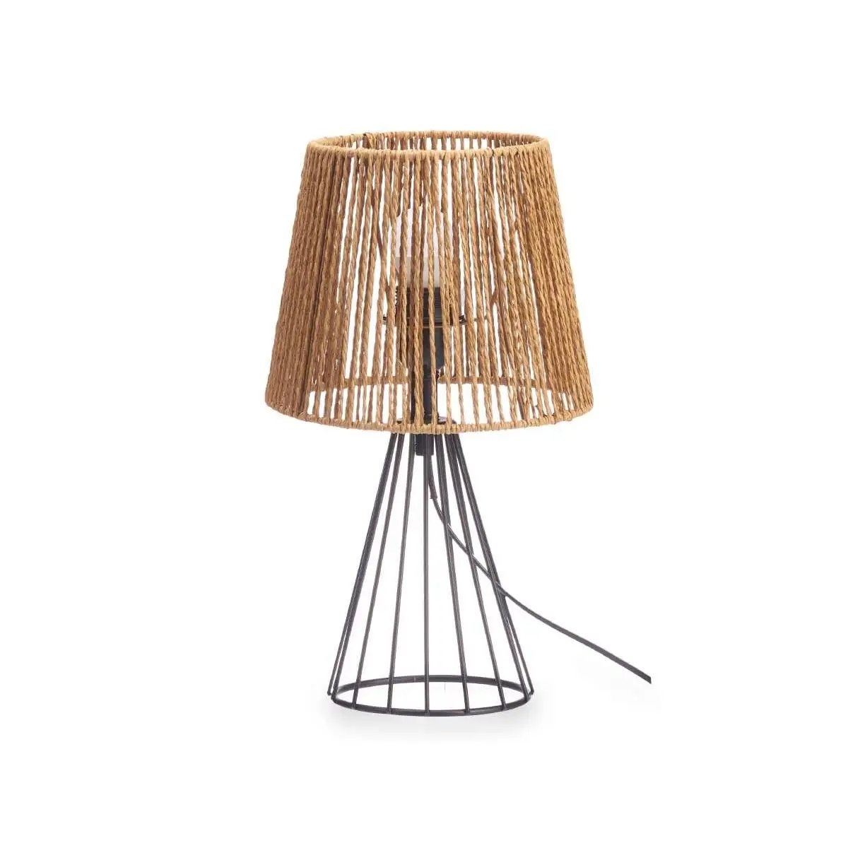 Yaundé - Lámpara de Mesa Moderna Pantalla Cuerda 22 X 22 X 39 Cm - Factory Cuadros